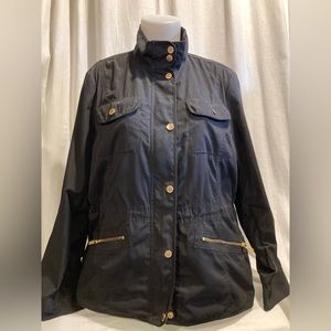 Lands End Black and Gold light weight utility jacket